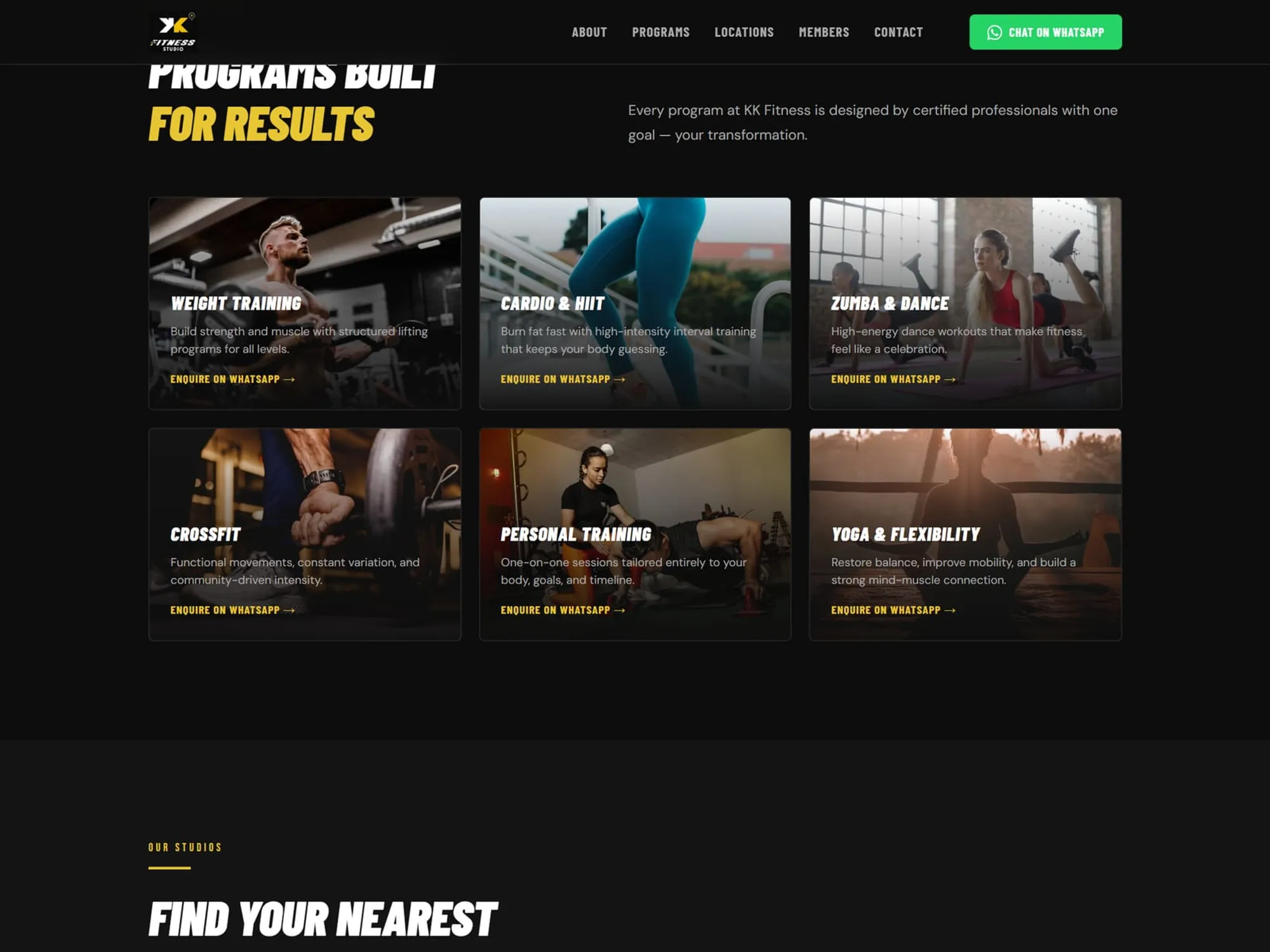 K2 Fitness Studio — Website for a 4-Location Gym Chain — image 2