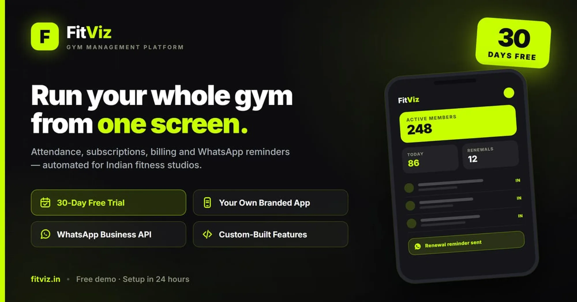 FitViz — Gym Management SaaS with AI Agents — image 1